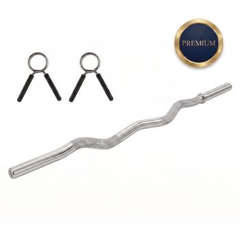 Barra de Pesas 30mm - Modelos Recta y Curl Z - Barra de Musculación y Body Pump para Discos Estándar, Entrenamiento de Fuerza en Casa
