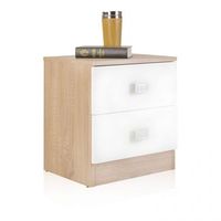 mesita de noche kamik roble nordico - blanco 395 x 44 x 335 cm