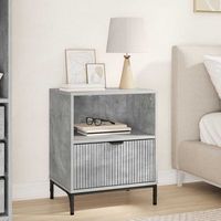 mesa de noche - mueble para dormitorio - madera contrachapada - gris hormigon 49x36x61cm