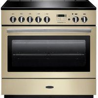 rangemaster professional 90 fx electric induction range cooker - cream  chrome cream