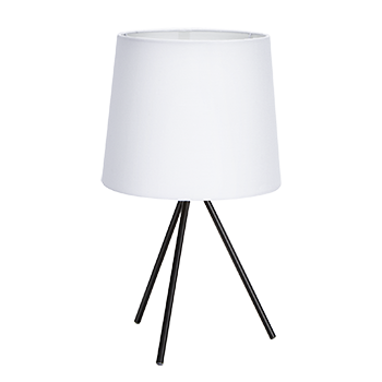 Aigostar - Lámpara de Mesa Minimalista, Portalámparas de Casquillo Fino E14, Lámpara Decorativa con Base de 3 Patas Metálica y Tulipa Blanca, Perfecta para Mesa de Noche o Decorar Cualquier Estancia