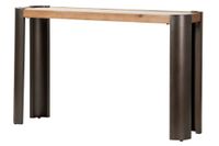 consola madera metal marron negro 132x36x81 cm