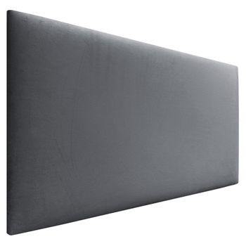 Dhome Cabecero De Terciopelo Liso 80x60 Camas 80/90 - Gris Ceniza