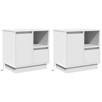 Pack 2 Uds Mesita De Noche | Armario De Noche | Mesa De Noche 50 X 34,5 X 50 Cm. Madera De Ingeniería