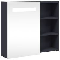 mueble de bano con espejo y luz led gris 60x13x52 cm vidaxl