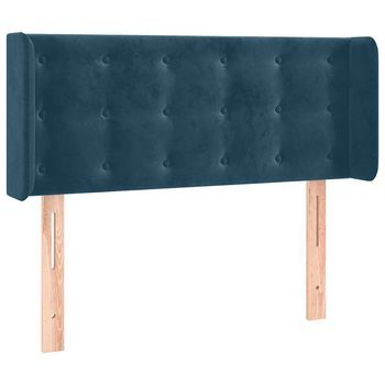 Cabecero Cama | Panel De Cabecera De Terciopelo Azul Oscuro 103x16x78/88 Cm