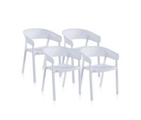 pack 4 sillas de exterior en blanco 54x505 cm diza blanco 54 x 735 x cm