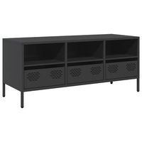 mueble tv  mueble de salon  mesa de tv acero laminado en frio negro 101  5x39x43  5 cm