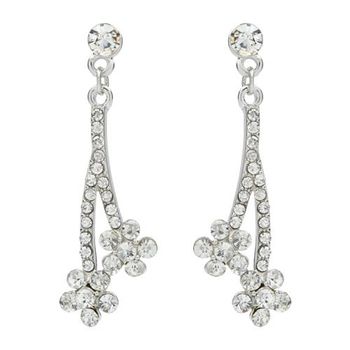 Pendientes flores bisuteria juego piedras transparente