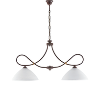 dallas - lampara de arana negra con oxido y oro antiguo cristal blanco 2 luces