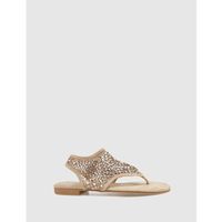 kamome trends sandalias sandalia de dedo boal beig para mujer
