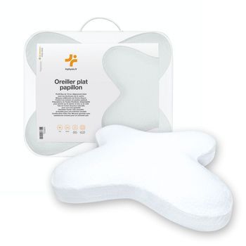 Almohada Mariposa Plana 56x46, Espuma De Memoria, Perfil Bajo 10 Cm, Multiposición, Funda De Algodón