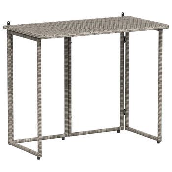Mesa De Jardín，mesa Para Exteriores，mesa De Patio Plegable Gris 90x51x75 Cm Ratán Sintético