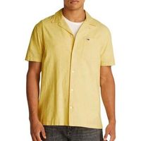 tommy hilfiger camisa manga corta linen blend camp-aruba para hombre