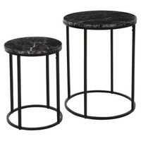 juego de mesitas auxiliares 2 piezas negro hs collection
