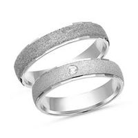 alianzas 14 quilates oro blanco con diamante