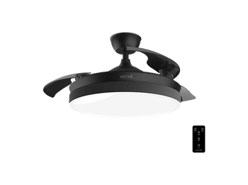 Ventilador de techo - KOENIC KCF 4226 ES Ceiling fan, Luz LED, motor DC 35 W, Mando a distancia, 6 velocidades, Modo brisa, Invierno y verano, Negro