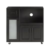 aparador para microondas con ruedas mdf negro