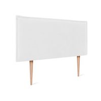 cabecero de lino natural liso con ribete 110x105cm con patas camas 105 - blanco