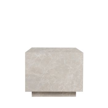Mesa auxiliar cuadrada efecto mármol 45x45cm - greige