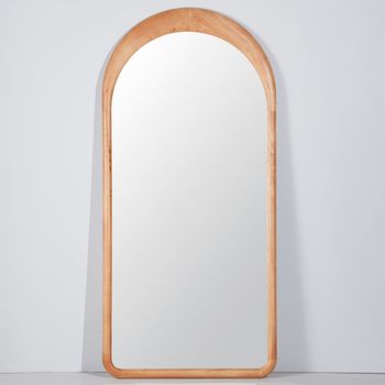 Espejo de arco grande de madera de hevea, 90x190 cm