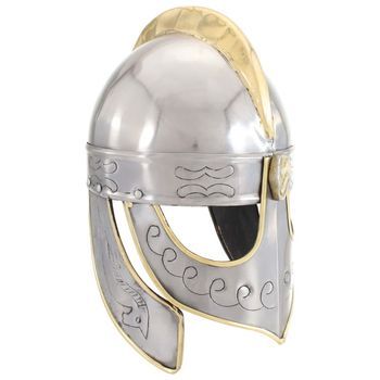 Réplica De Casco Beowulf Antiguo Larp Acero Plateado Vidaxl