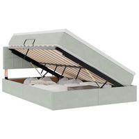 cama de almacenamiento led con colchon gris claro 140 x 190 cm vidaxl