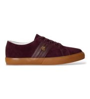 lauren ralph lauren para mujer 802868344010 zapatillas janson ii de ante y piel granate 39 plano serraje cordones casual