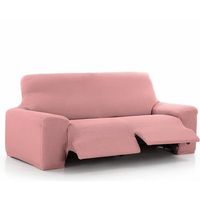 funda de sofa relax elastica vega para sofa de 3 plazas con 2 reposapies rosa