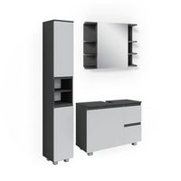 conjunto de muebles de bano j-shape 3 partes con armario alto vicco