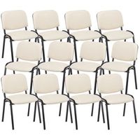 pack de 12 sillas confidente ken en simil cuero crema 53x53x83 cm clp