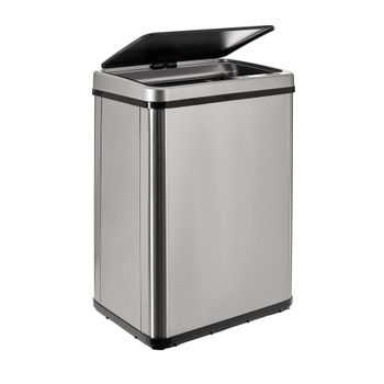 Cubos de basura de acero inoxidable gris 40l