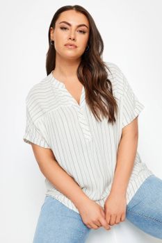 Yours Blusa Viscosa De Rayas Verdes , Mujer Curvy Y Tallas Grandes, Yours