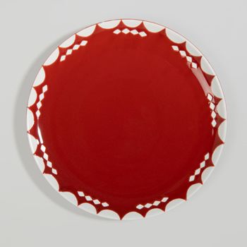Plato llano de cerámica naranja