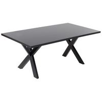 mesa de comedor negra 180 x 100 cm patas de madera maciza cocina moderno lisala