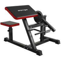 sportnow maquina de biceps y triceps 2 en 1 banco de curl predicador con asiento ajustable en altura para gimnasio casa