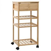 carrito de cocina con ruedas natural 37 x 36 x 80 cm bambu vidaxl