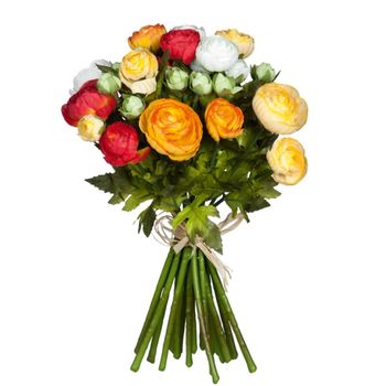 Flor artificial ranunculus naranja  h35xb26xl26cm