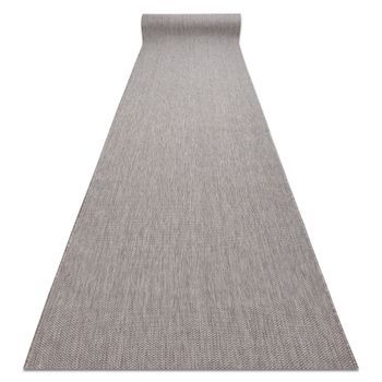 Alfombra De Pasillo Sisal Sion Mezcla Tejido Plano Gris 100cm 100x820 Cm