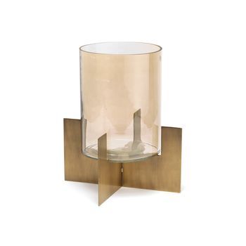 Pieza Decorativa Vidrio Bazar Bizar Hurricane X Dorado