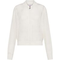 deha chaqueta de punto mesh-effect full-zip sweater para mujer