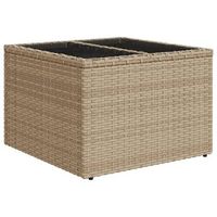 mesa de jardinrmesa para exterioresrmesa de patio superficie de vidrio ratan pe beige 55x55x37 cm