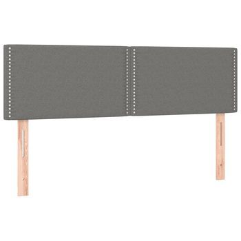 Pack 2 Uds Cabeceros Cama | Panel De Cabeceras Tela Gris Oscuro 72x5x78/88 Cm