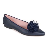 slipper piel azul flecos
