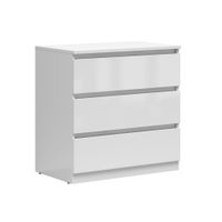 comoda 3 cajones paneles de aglomerado blanco