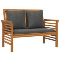 banco jardin  banco de exterior  silla de jardin con cojines gris oscuro de madera maciza de acacia