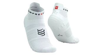Calcetines compressport pro racing v4 0 run low blancos