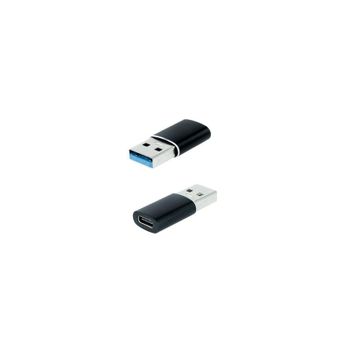 Adaptador USB-A 3.1 Nanocable 10.02.0012 USB-A Macho a USB-C Hembra Negro OTG 30mm