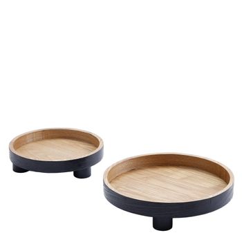 Juego de 2 bandejas decorativas redondas d30