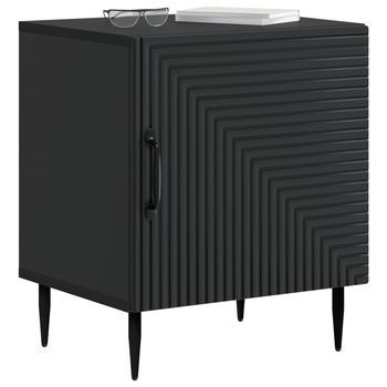 Mesita De Noche | Armario De Noche | Mesa De Noche Negro 43 X 34,5 X 50 Cm Madera De Ingeniería